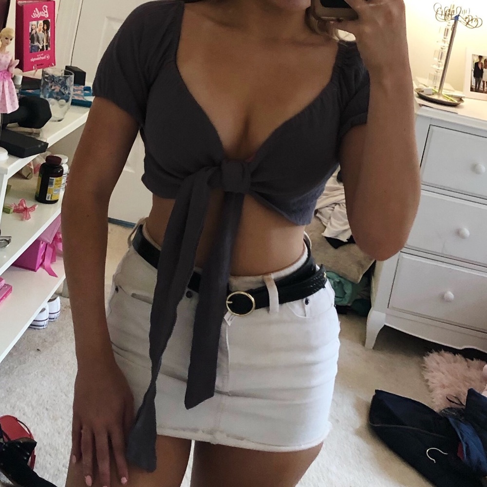 Princess Polly Grey Wrap Top
